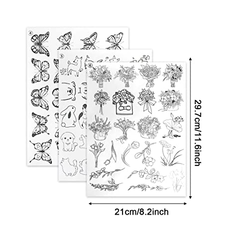Mmdoco 66 Pcs Hand Sewing Stabilizers,Wash Away Water Soluble Stabilizer,Tear Away Machine Embroidery Stabilizers With Flower Patterns For Embroidery Hand Sewing Lover #TOP1