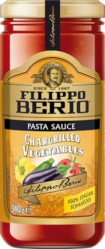 Filippo Berio Grilled Vegetable Pasta Sauce | Authentic Italian Pasta Sauce | Made with 100% Italian Tomatoes and Extra Virgin Olive Oil - 340g
