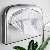 Homaisson Stainless Steel Toilet Seat Cover Dispenser, Commercial Wall Mount Half Fold Toilet Seat C
