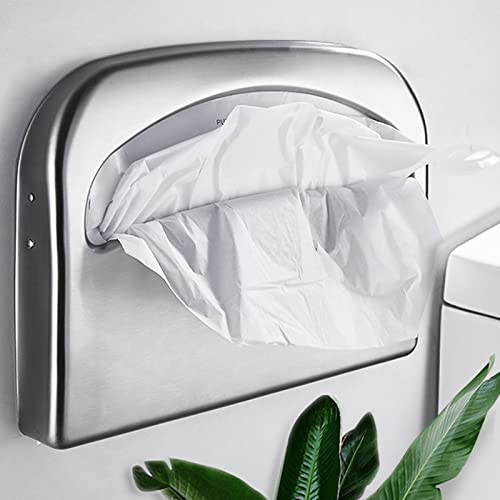 Homaisson Stainless Steel Toilet Seat Cover Dispenser, Commercial Wall Mount Half Fold Toilet Seat Cover Dispenser, 250 Toilet Seat Cover Dispenser For Home Office Decor #TOP18