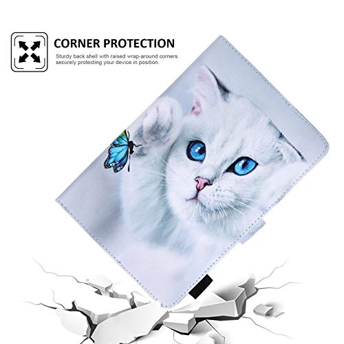 Dteck Universal Case For 7.5-8.5 Inch Tablet - Pu Leather Stand Wallet Case Cover For Ipad Mini 7.9"/Samsung Tab/Kindle Fire/Lenovo Tab/Android 8.0 Inch/Huawei Mediapad 8" 8.4" Tablet-Cat & Butterfly #TOP3