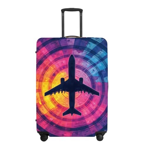 Image of Airplane Silhouette Luggage Protector, Scratch Resistant Suitcase Cover for Frequent Flyers, Travel Essentials for Business Trips