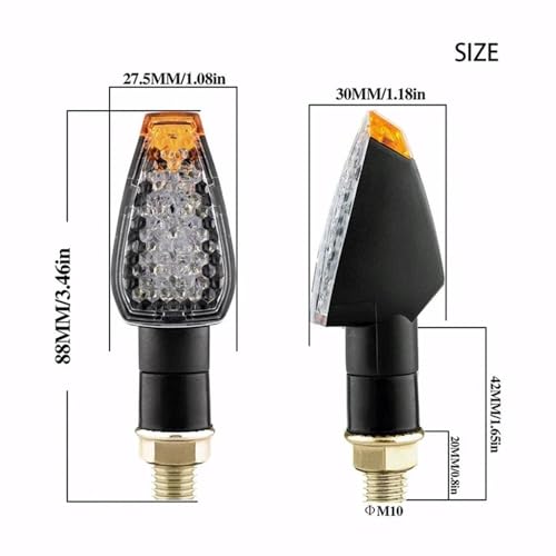 Luces intermitentes para de 12V trasero parada luces motocicleta ámbar 3