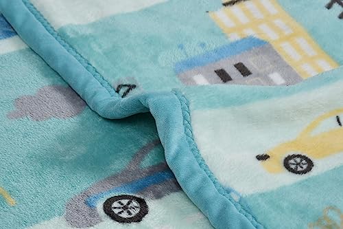 Image of Florida All Season AC Baby Blanket Swaddler Wrapper Flannel Soft and Comfortable for 0-5 Years Babies with Adorable Prints and Designs (Sky Blue Car)