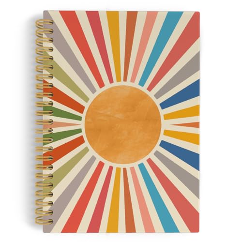 Carnet à spirales Boho Lever de soleil, cahier de notes 164 pages lignées bureau école