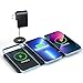 Wireless Charger Station, JE Qi-Certified Ultra-Slim Leather Triple Wireless Charger Pad Compatible with iPhone11/11 Pro/11 Pro Max,Galaxy Note 10/Note10 Plus/S10/S10 Plus/S10E & All QI-Enabl Phones