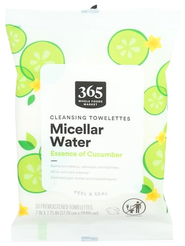 365 by Whole Foods Market, Cleansing Towelettes Micellar Water, 10 Count