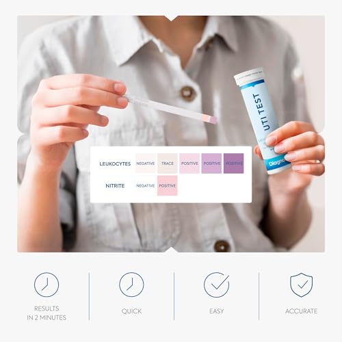diagnox health uti test strips for women - accurate results in 2 minutes - urine test strips for urinary tract infections 25 count
