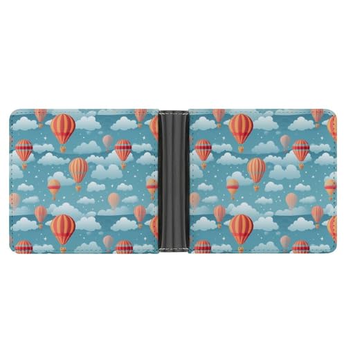 Hot Air Balloon Funny Billfold Wallet Credit Card Holder Slim Passcase Pouch Purse for Men Women