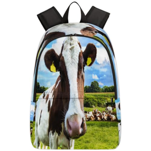 Sac à dos en forme de vache 17,4 L sac d'école et voyage pour ordi portable