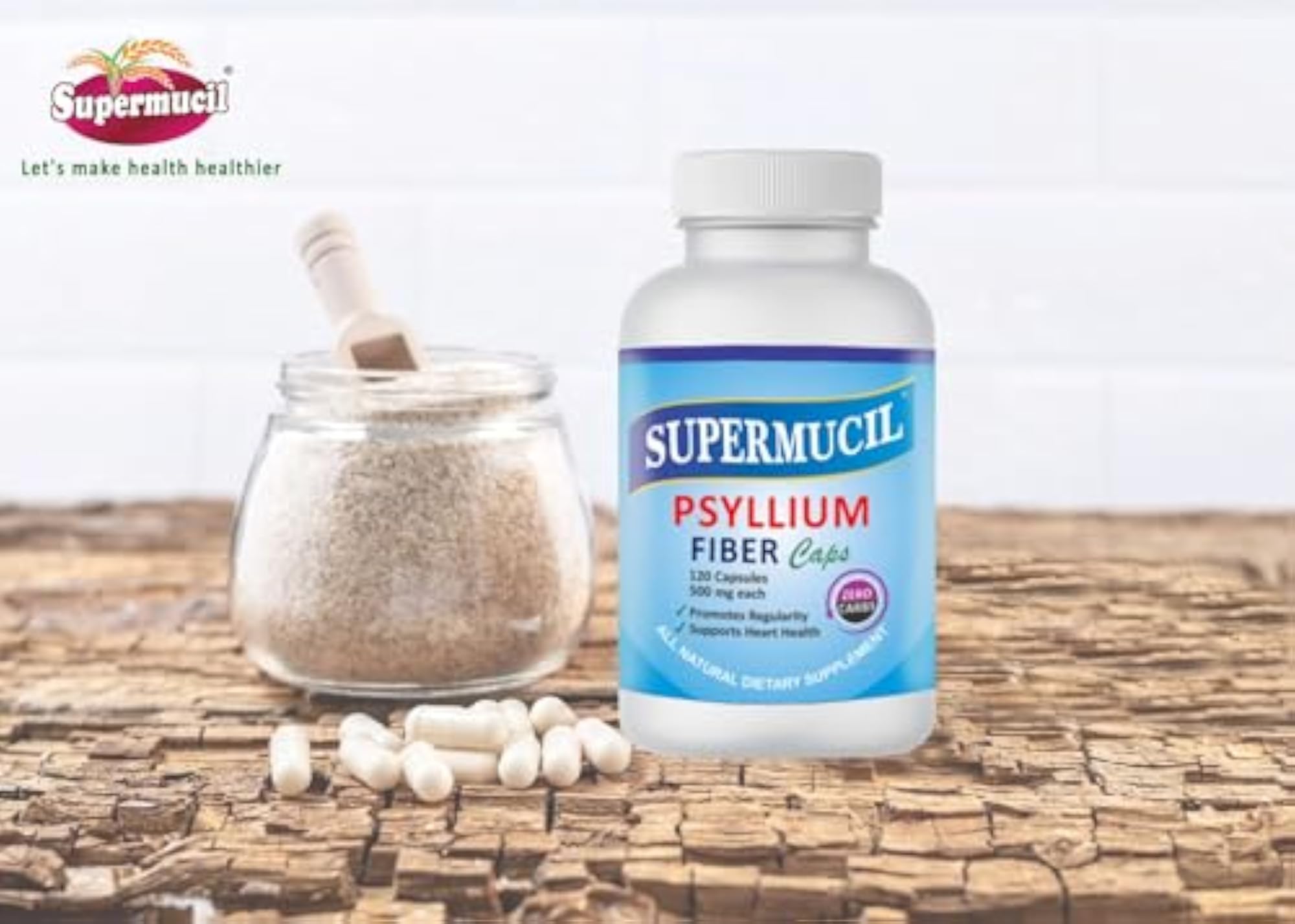 SUPERMUCIL Psyllium Capsules, 360 Capsules Pack