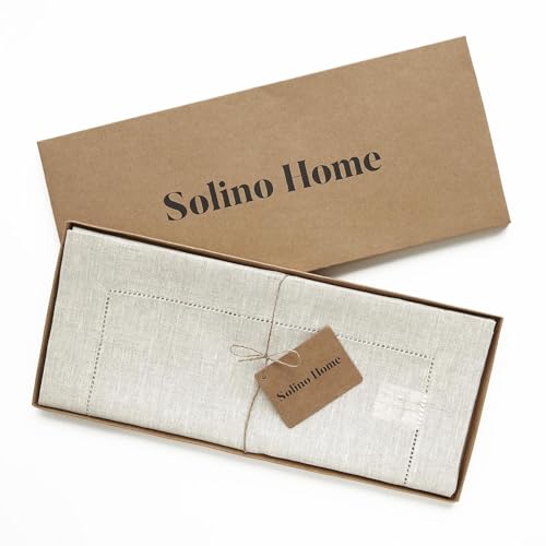 image for Solino Home Linen Light Natural Table Runner 132 Inches Long - 100% Pu
