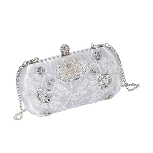 Sac à main fleur haut de gamme orné de perles et finitions soignées en polyester
