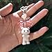 Agromusk Cute Cat Keychain,Fuzzy Kitty Cat Decor Gifts for Cat Lovers Girlfriend Y2K Heart Bow Ornament Pendent Women Girls Kawaii Cat Charms for Bags Backpack Wallet