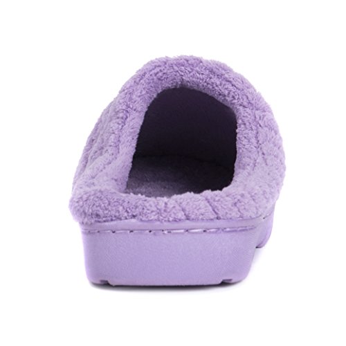 MUK LUKS Women's Micro Chenille Trimmed Clog Slippers-Blue4