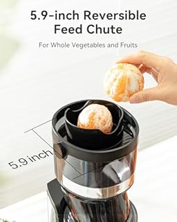 MOKKOM Commercial Cold Press Juicer, 5.9" Large Feed Chute Juice Extractor Machine, High Juice Yield, Slow Masticating Juicer for Whole Vegetables & Fruits, Easy to Clean for home and commercial use