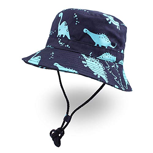 Xiaohawang Baby Boy Bucket Toddler Kids Sun Hat Upf 50+ Wide Brim Outdoor Beach Caps Play Hat (Big Dinosaur, S (12-24 Months)) #TOP2