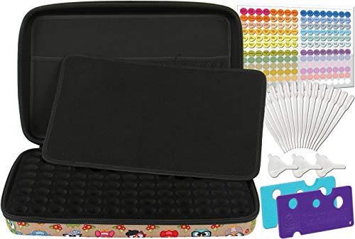 104 Bottle Huge Essential Oils Organizer Protects 5ml, 10ml and 15ml Oils - The Perfect Hard Shell Exterior Storage Case for Your Therapeutic Aromatherapy Essential Oils Collection (Fun Owls)