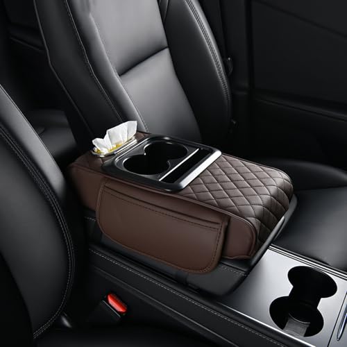 KHDWOB Alfombrilla Reposabrazos Coche para Infiniti I I30 I35, Funda Consola Central en Cuero PU Antideslizante, Protector Duradero y Fácil de Limpiar,C