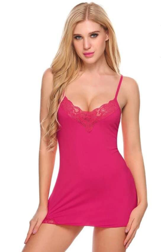 Babydoll Lingerie for Honeymoon Lingerie Nighty for Women Pink-image-44