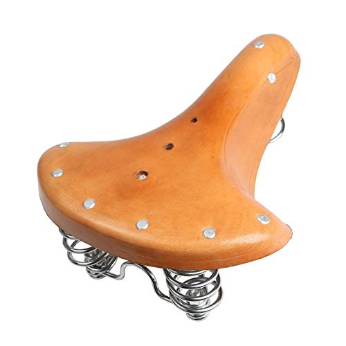 Coseyil Selle de vélo en Cuir Style rétro Selle Vintage Rivet Selle de vélo pour Hommes et Femmes Cover