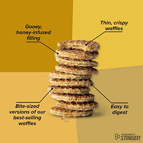 Image of Honey Stinger Organic Mini Honey Waffles, Energy Stroopwafel for Exercise, Endurance and Performance, Sports Nutrition for Home & Gym, Pre and Post Workout, 5 Bags, 26.5 Ounces