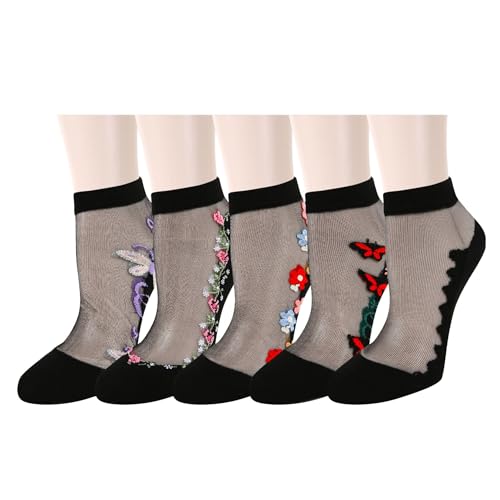Benefeet Sox Cute Sheer Socks for Women Girls Lace Mesh Socks Transparent See Through Ankle Sock Ultra Thin Nylon Short Sock2