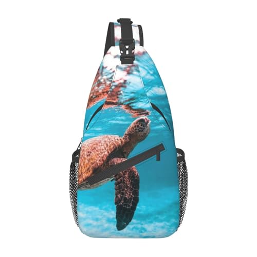 Sea Turtle Crossbody Bag Turtle Shoulder Bag Backpack Beach Sling Bag Chest Casual Daypack for Outdoor