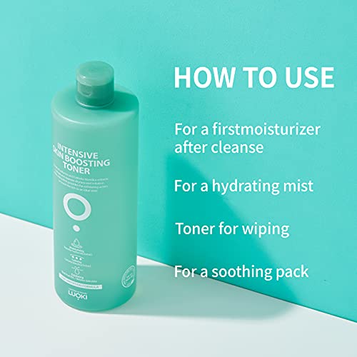 Luoki Intensive Skin Boosting Toner 500Ml (16.9 Fl Oz) - Hypoallergenic Skin Soothing & Moisturizing Water Toner #TOP4