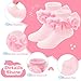 Durio Toddler Ruffle Socks for Girls - Cute Polka Dots Lace Socks for Baby to Kids, Girls Frilly Dress Ankle Sock Purple 8-10Years