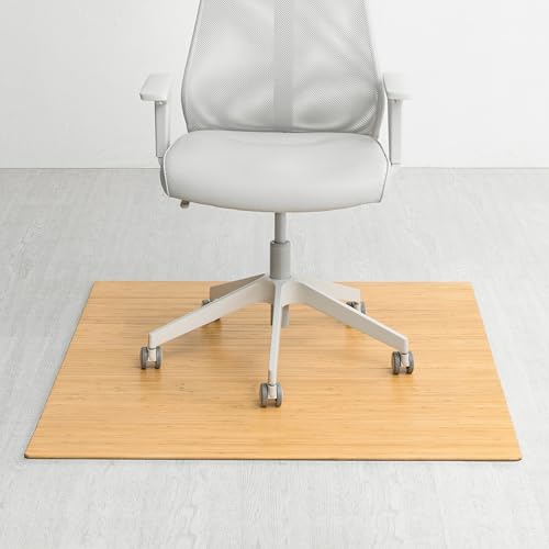 Anji Mountain Office Chairmat Thickest & Sturdy Bamboo Chairmats Highly Premium Quality Anti-Slip Heavy Duty for Multi-Purpose Hardwood Floor Office & Home Floor Protector Office Chair mat-5mm Thick