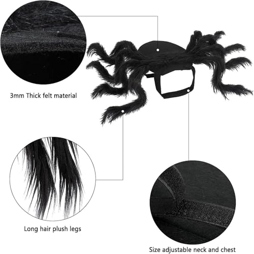 Halloween Spinnenkleidung für Hunde und Katzen Spinnenkostüme Verkleidung Kleidung für Haustiere Halloween Requisiten für Haustiere Party Kleidung Accessoires (XL)