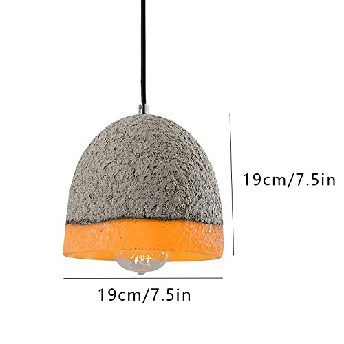 Luz colgante de hormigón gris E27 lámpara creativa vintage para techo de comedor 7