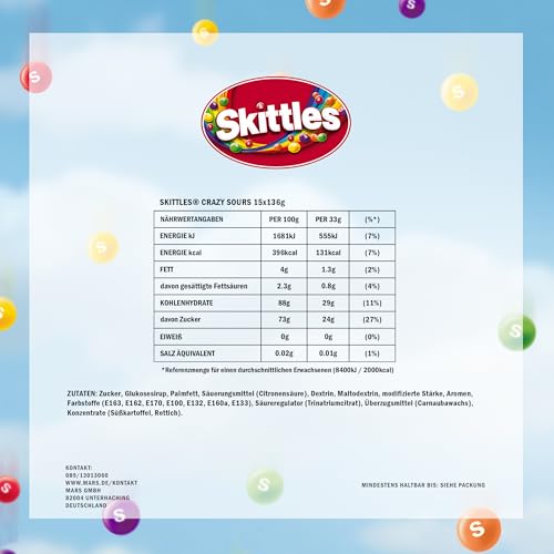 SKITTLES® CRAZY SOURS 15x136g