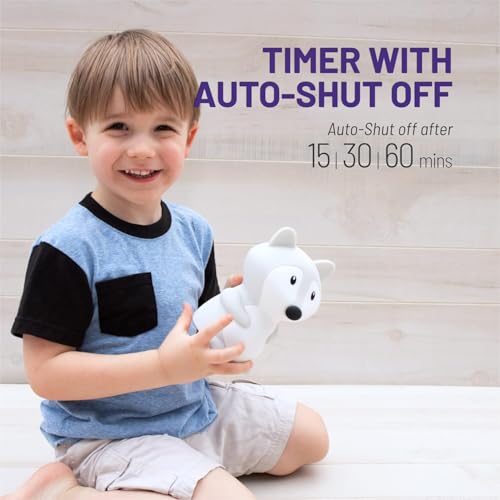 Image of MUID Fox Silicone Night Lamp | Rechargeable Nursery Night Light for Kids, Portable Color Changing LED Nightlight - Break Resistant, Eye Caring, Adjustable Brightness & Color and Time Setting