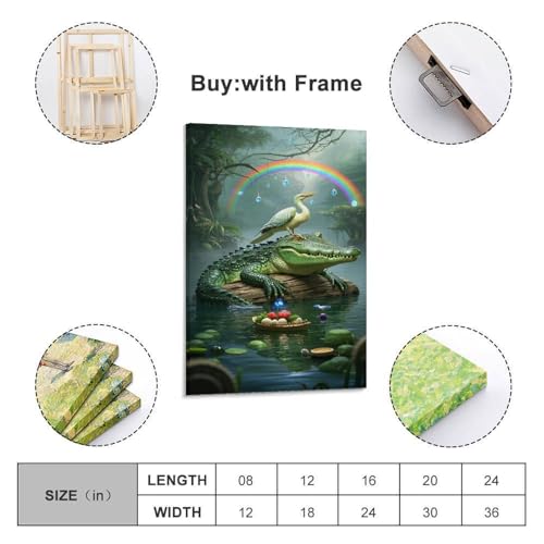 Tableau crocodile vert 30x45 cm MEFESE impression sur toile pour deco murale - 2