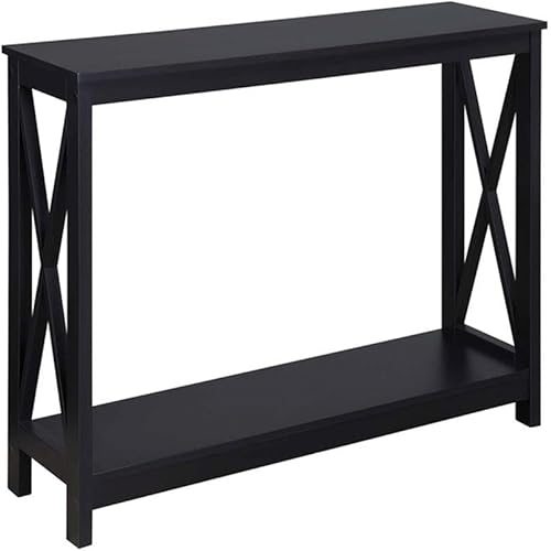 Convenience Concepts Oxford Console Table 39.5" - Sofa Table with Storage Shelf, Transitional Entryway Hall Table for Living Room and Bedroom, Display Foyer Table, Black