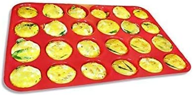 keliwa 24 Cup Silicone Mini Muffin Pan,Nonstick Food Grade Silicone Baking Cups, Great for Making Muffin Cakes, Tart, Bread- Just Pop Out