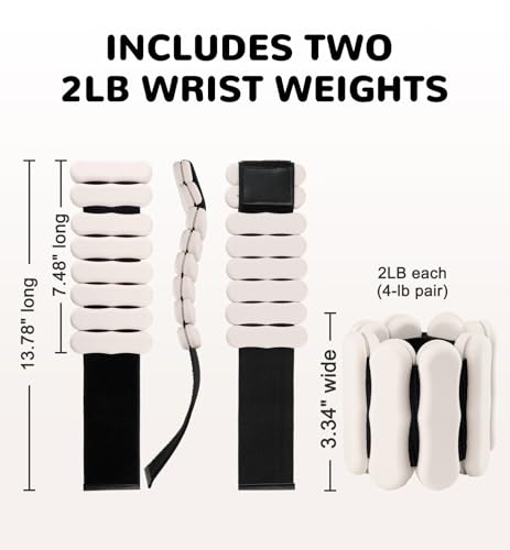 Image of Ankle & Wrist Weights for Women Men, Set of 2, 1 lb /2 lb Each | Adjustable Arm & Leg Weights, Soft Silicone Weighted Bracelet For Pilates Yoga Dance Walking Running Swimming Weight Loss