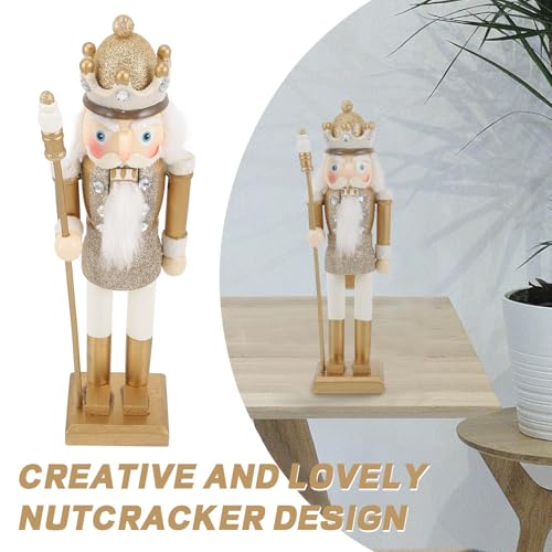 Figurine Créative Casse-Noisette en Bois Décoratif Or - 8