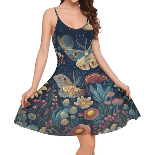 Image of Cozeyat Women Girls Summer Sleeveless Dress Casual Swing Beach Cover Up Knee Length Dresses,Large Size XS-4XL
