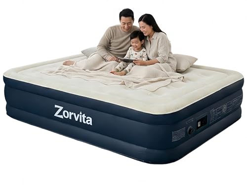 ZORVITA エアーベッド ダブルサイズ 電動ポンプ内蔵 2026年新型 40cm極厚 ハニカム構造 耐荷重350kg エアーマットレス 折りたたみ コンパクト 防水 防災 キャンプ 車中泊 来客用 日本語説明書付き [並行輸入品]