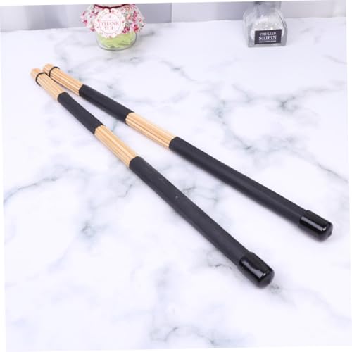 1 par de baquetas de madera para batería, con mango de goma, color negro miniatura 7
