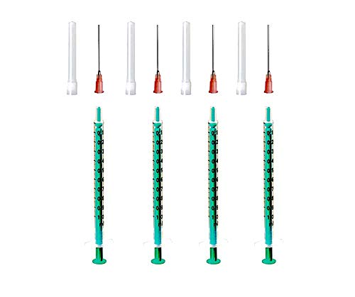 el Set: 1, 2, 3 o 4 jeringas de Laboratorio de 1 ml, jeringuillas para líquidos, jeringa para Manualidades, con Aguja Roma, Diferentes tamaños para E-Liquid Aroma Hobby y Bricolaje (4 Unidades) Cover