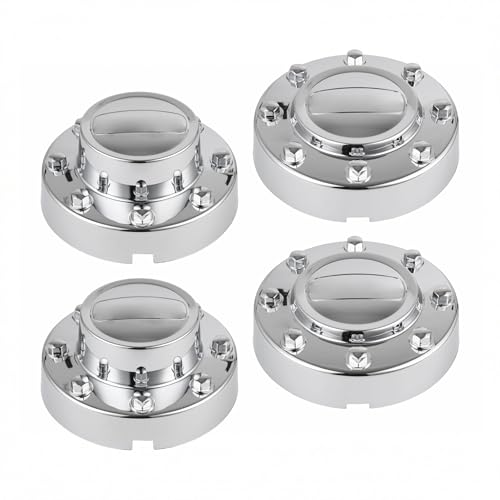 PAHRZTEK 4Pcs Wheel Center Hub Caps Compatible with Dodge Ram 3500 2011-2018 Dually DRW Wheels Hubcap 68081010AA Front & Rear Full Set 1-Ton Truck Chrome