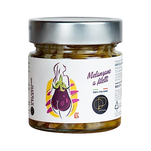 Agricola Piano - Berenjenas en Aceite | Berenjenas en Tiras en Aceite de Oliva Virgen Extra 212 ml – 100% Italianas, Receta Antigua – Producción Artesanal