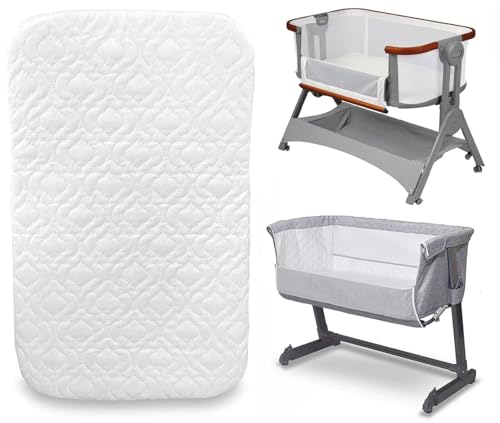 Crescent Textile Next to Me Bedside Crib Mattress Compatible to Fit Baby & Toddler Crib Super Soft & Extra Thick Foam Breathable Quilted Cover (83 X 50 X 5cm)