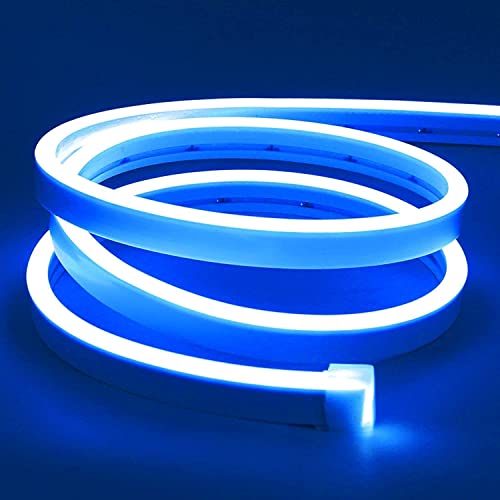 Image of Led Strip RSCT Neon Rope Light Silicon DC Light (5 Meter /16.4 Feet) or Indoor and Outdoor Flexible Waterproof Decorative Light with 12v DC Adapter Include -Blue