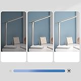 CHEOTIME LED Folding Table Lamp, USB Charging Eye Protection Desk Lamp, Touch Control Dimmable Pink Lamp for Bedroom Office Study 3 Color Temperature Portable Desk Light (Ivory White (Rechargeable - Image 5
