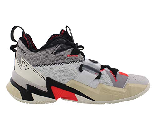 Nike Men's Jordan Why Not Zer0.3 Basketball Shoe, White Univ Red Black MTLC Silver, 11